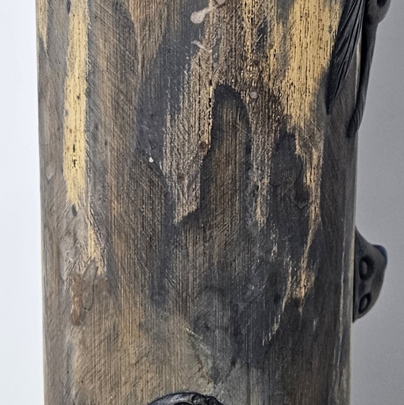 hand-carved bamboo incense holder, Native relief art - Picture 3 of 6